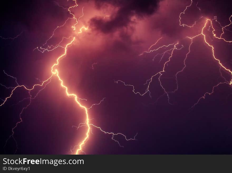 Lightning During Nighttime