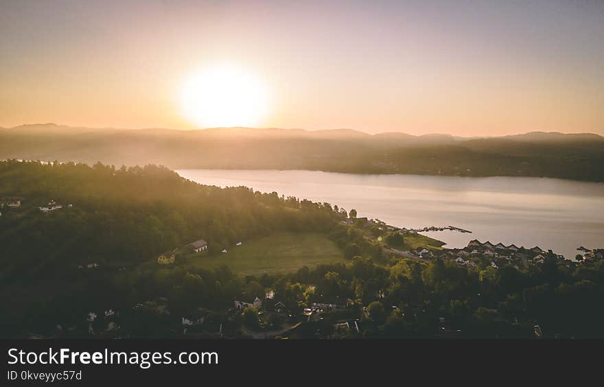 Aerial Photography Of River