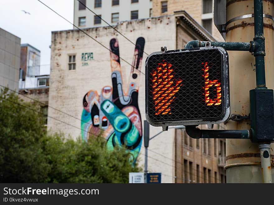 Traffic Light Showing Stop Sign