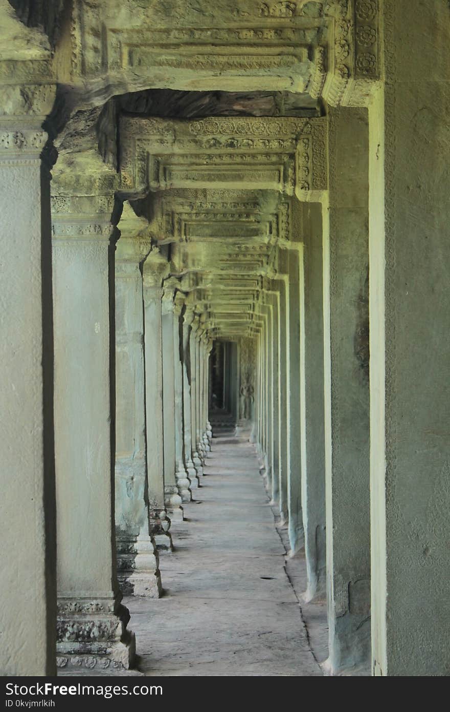 Structure, Column, Ruins, Arch