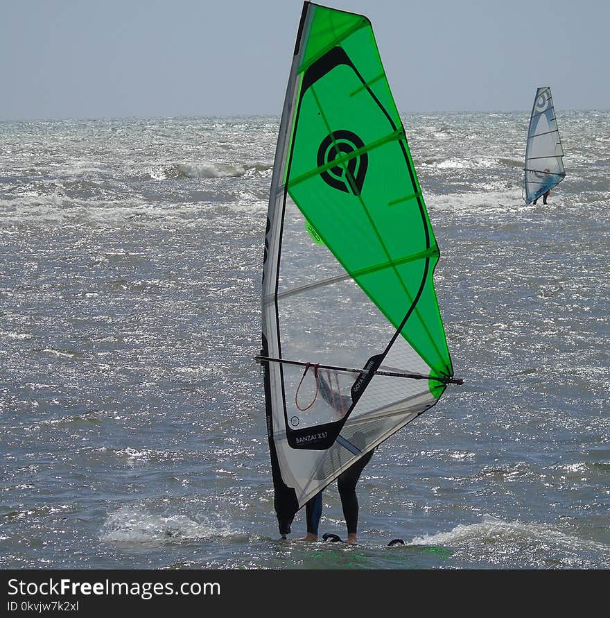 Windsurfing, Sail, Wave, Wind