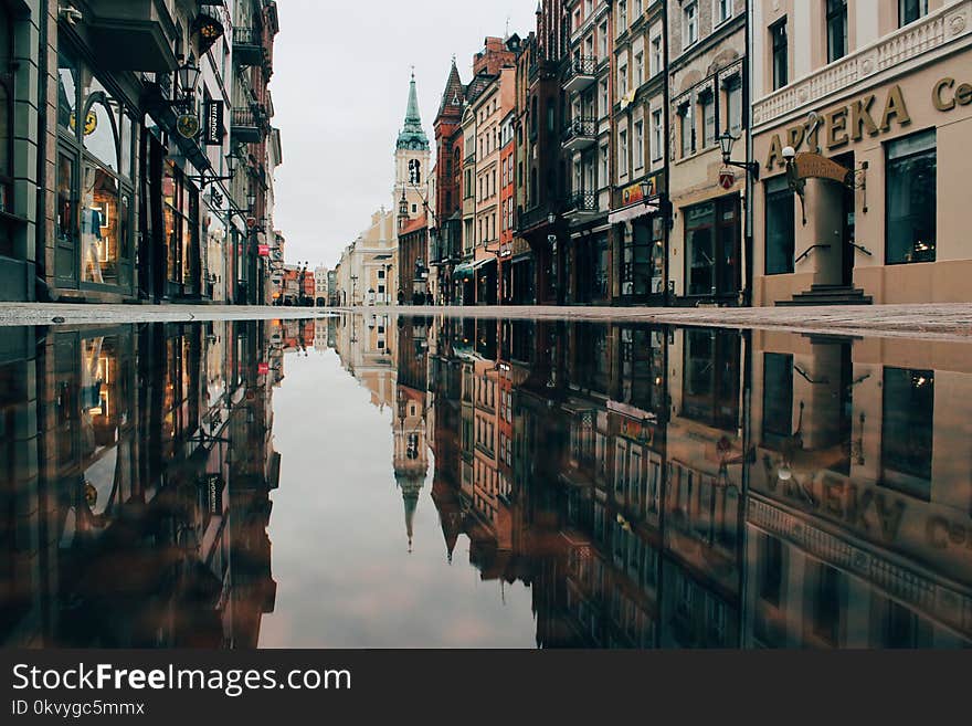 Reflection of Buildings on Body of Water