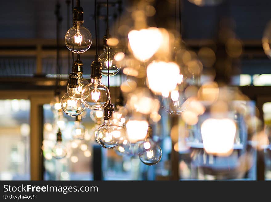 Shallow Focus Photograph of Pendant Lamp