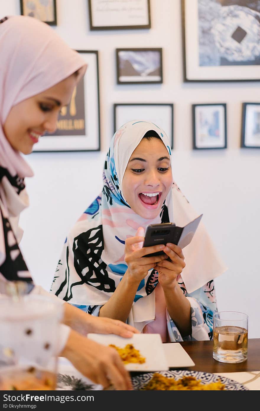 Woman Wearing White and Pink Hijab