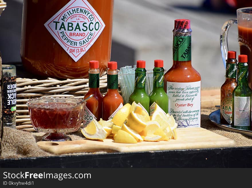 Assorted Hot Sauce Bottles