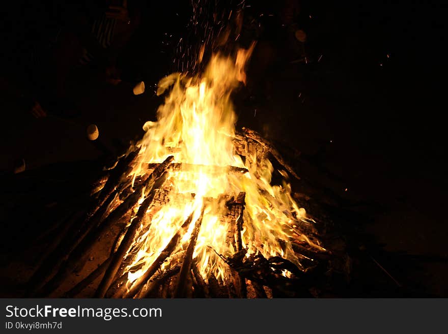 Bonfire during Night