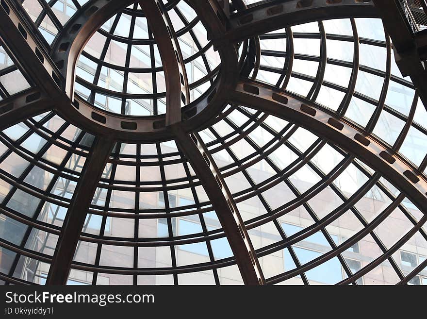 Low-angle Shot of Dome-shaped Brown Ceiling