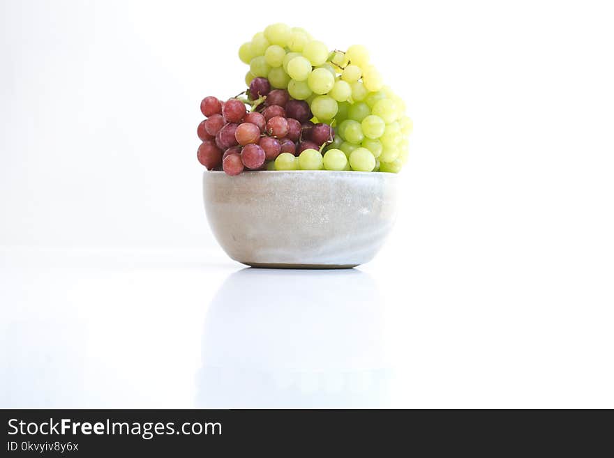 Grapes in Round Gray Bowl