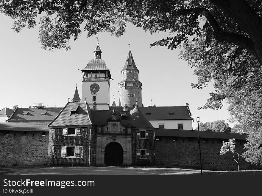 Black And White, Landmark, Monochrome Photography, Sky