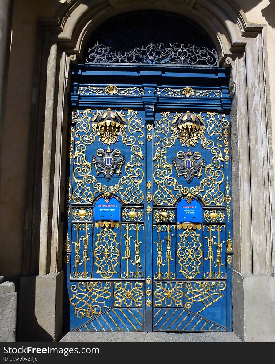 Blue, Iron, Gate, Architecture