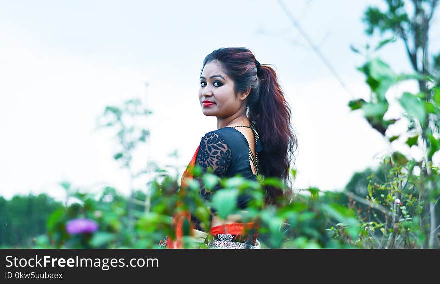 Beauty, Girl, Flower, Grass