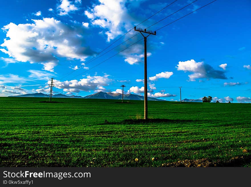 Grassland, Sky, Field, Energy