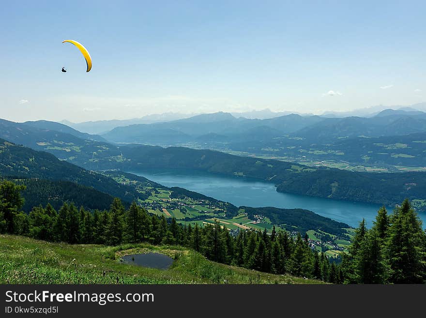 Paragliding, Air Sports, Mountain Range, Nature