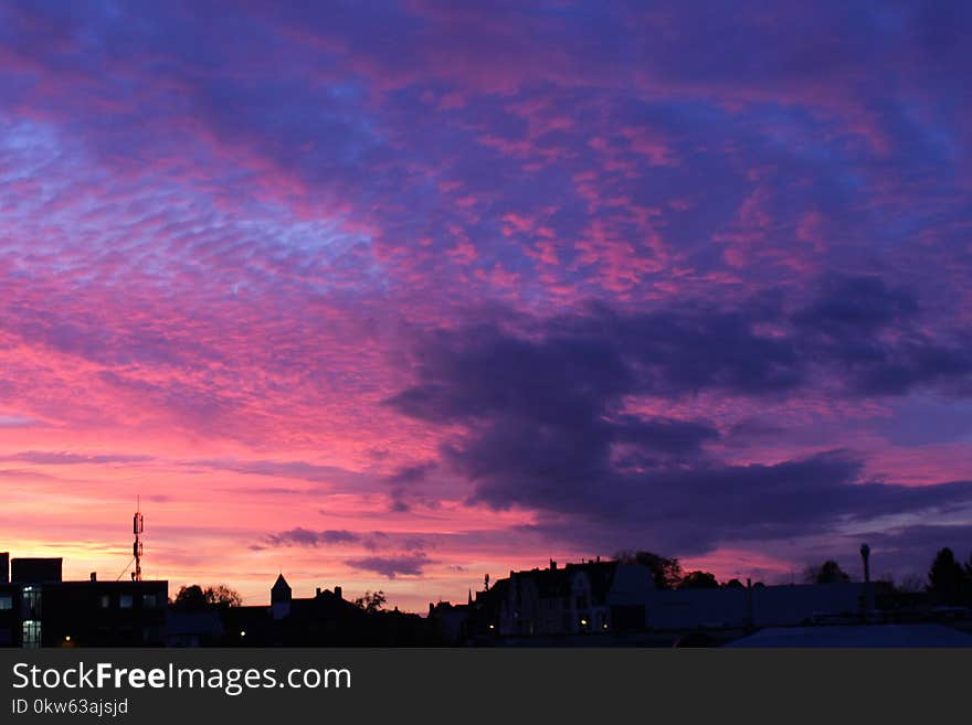 Sky, Afterglow, Red Sky At Morning, Dawn