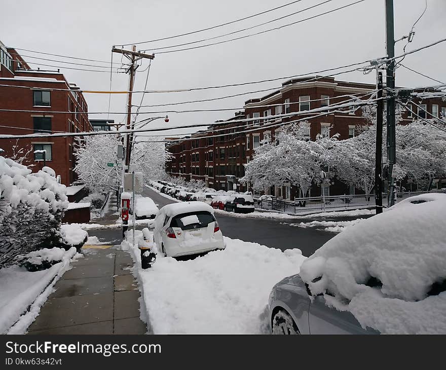 Snow, Winter, Residential Area, Neighbourhood