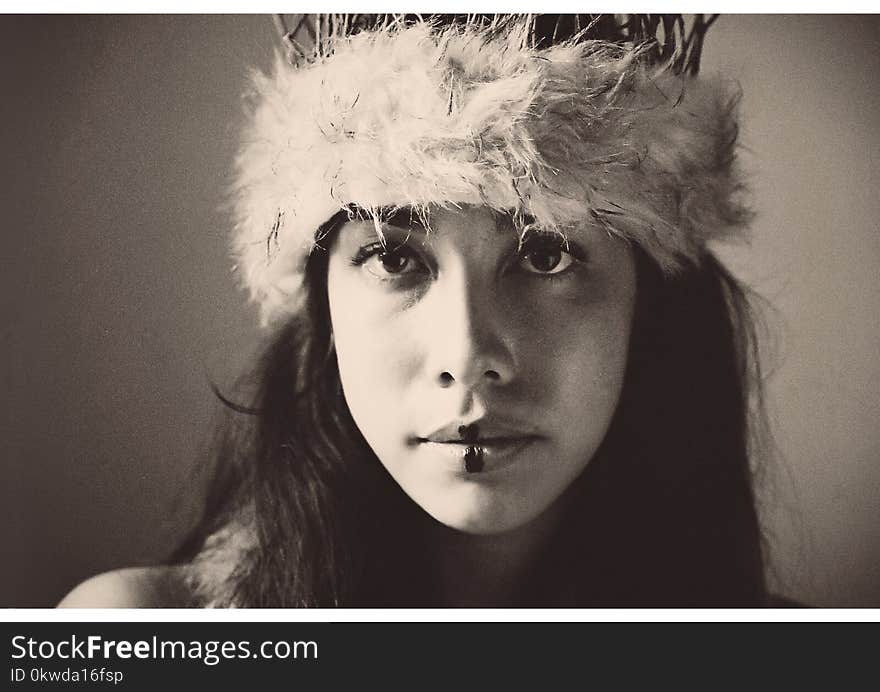 Photo Of Woman Wearing Fuzzy Headband