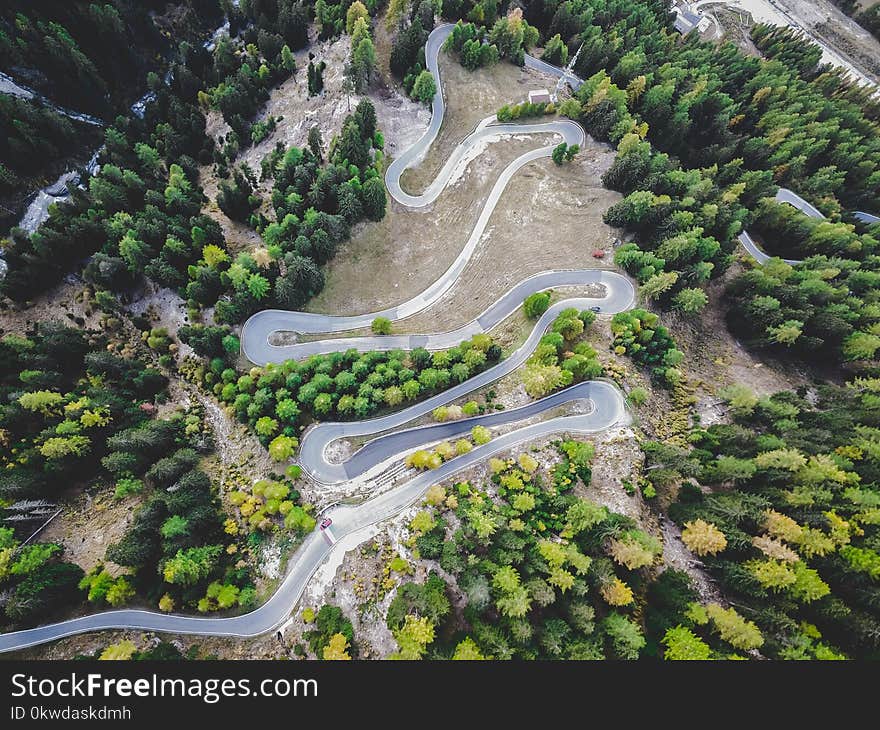 Aerial View of Mountain Road