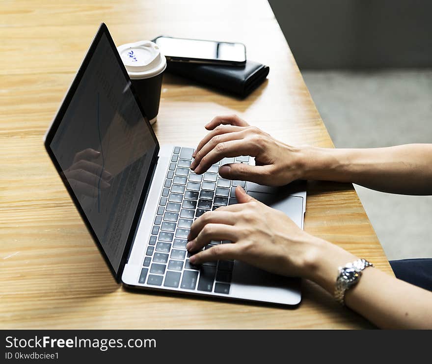 Person Using Laptop Computer