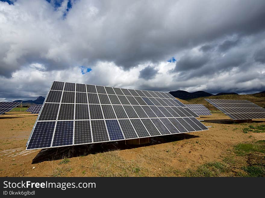 Photovoltaic panels for renewable electric production, Huesca province, Aragon, Spain. Photovoltaic panels for renewable electric production, Huesca province, Aragon, Spain.