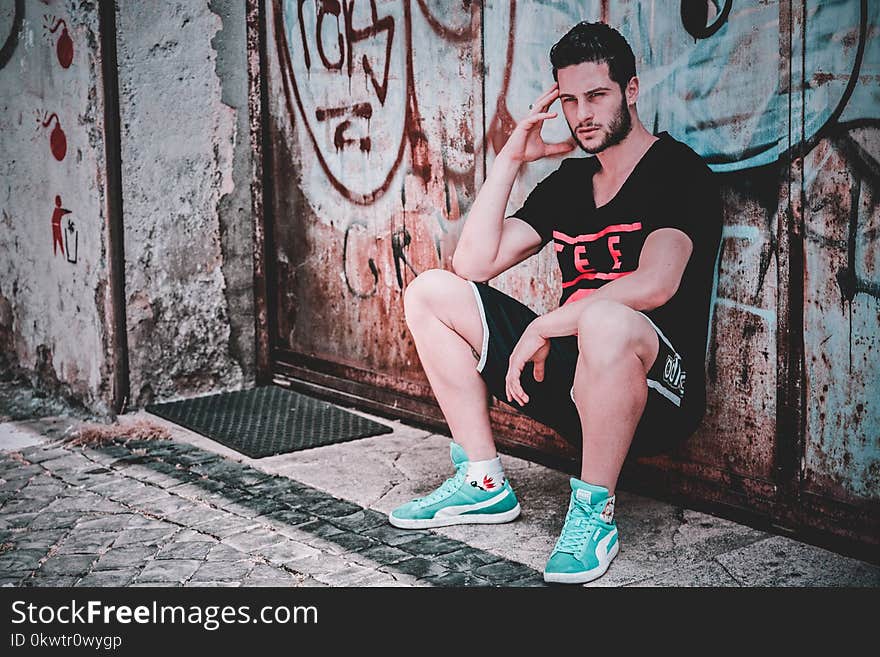 Man In Black T-shirt