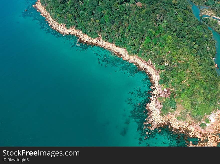 Aerial Photo of Island With Green Trees at Daytime