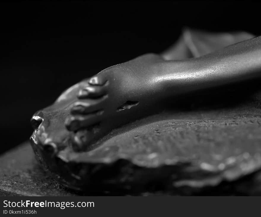 Grayscale Photography of Person&#x27;s Right Foot