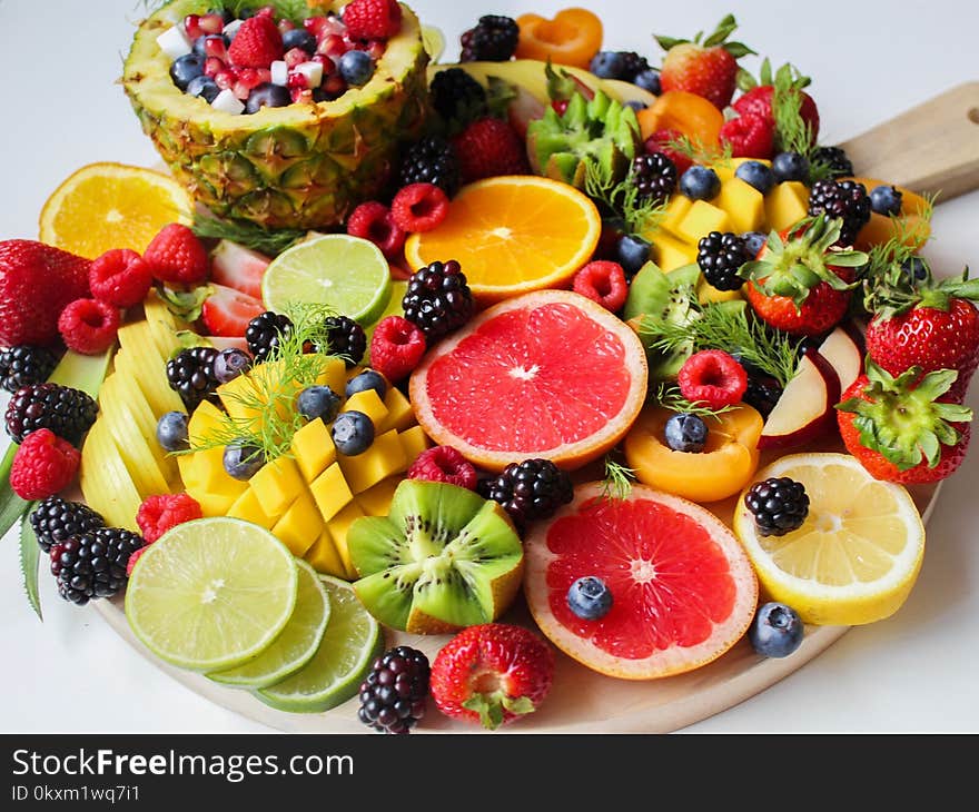 Sliced Fruits on Tray