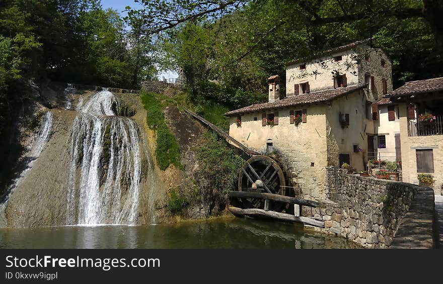 Nature Reserve, Watercourse, Village, Waterfall