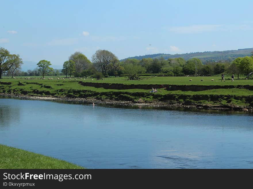 Waterway, Water, River, Bank