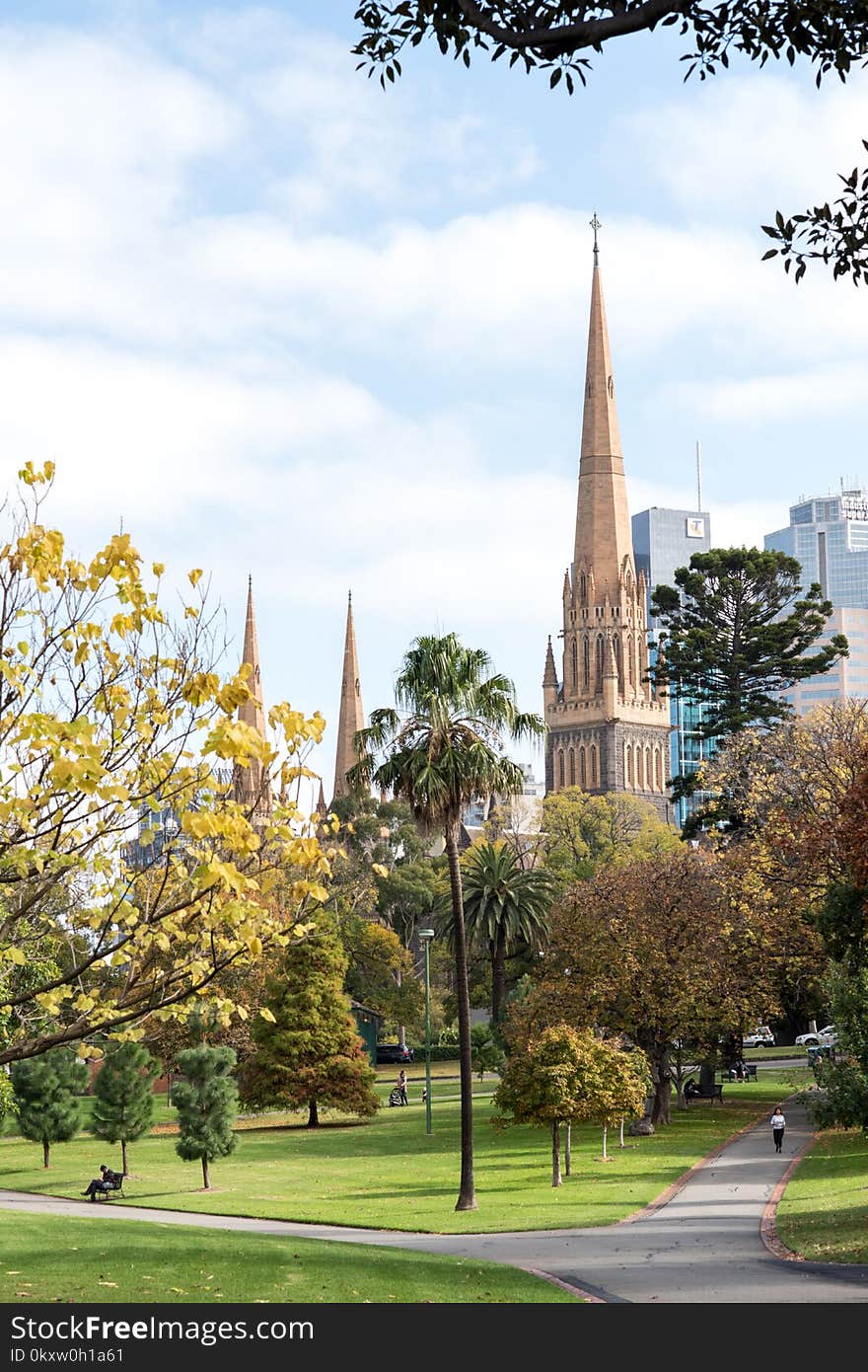 Spire, Landmark, Sky, Leaf