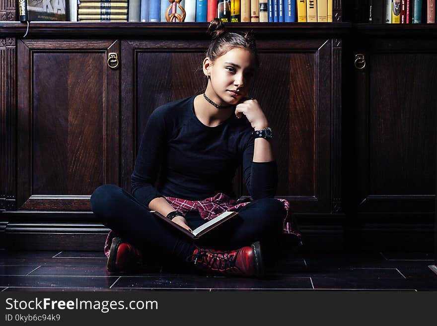 Woman Wearing Black Long-sleeved Shirt