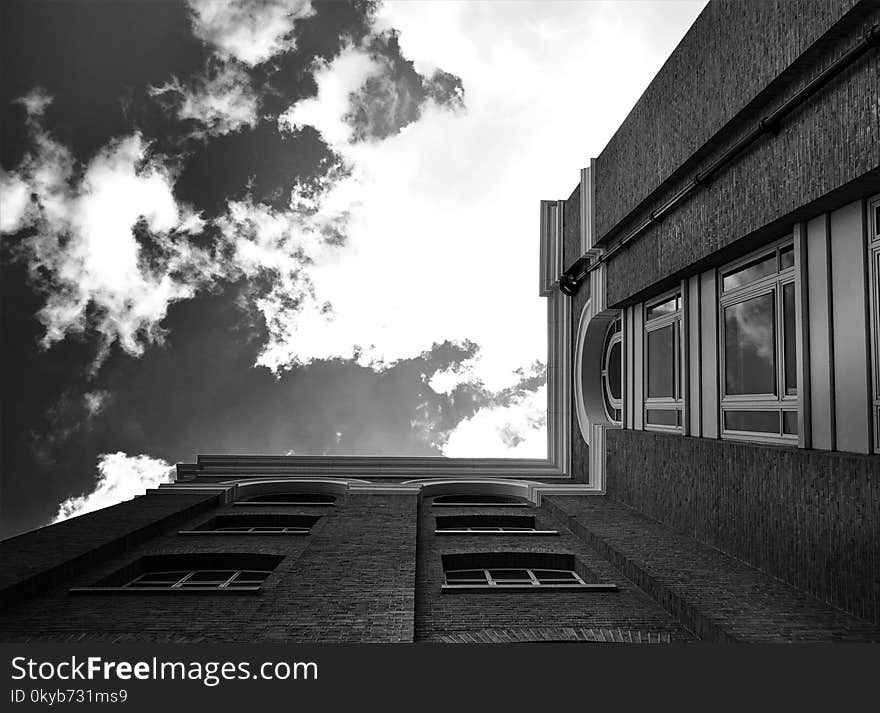 Grayscale Photography of Low Angle Building