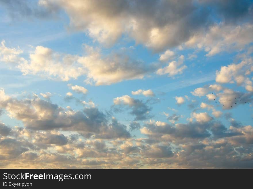 Clouds in the sunset sky