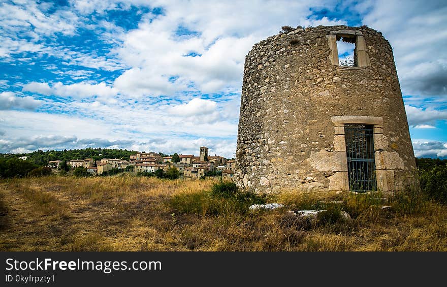 Sky, Cloud, Ruins, Building