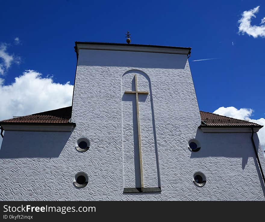 Sky, Blue, Cloud, Wall