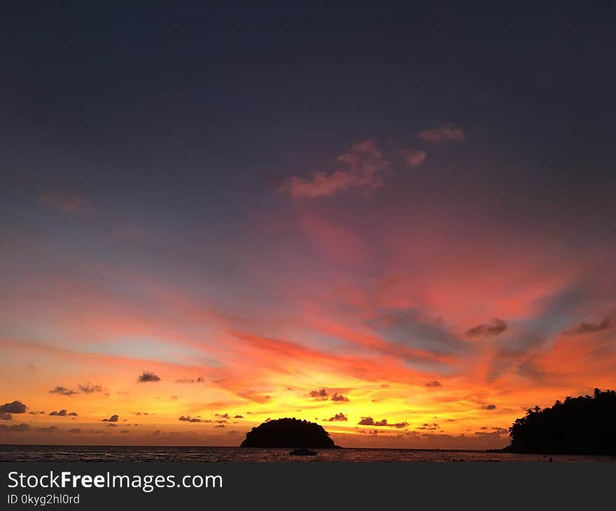 Sky, Horizon, Afterglow, Sunset