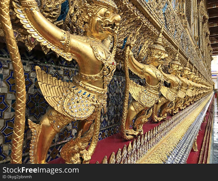 Gold, Carving, Temple, Ancient History