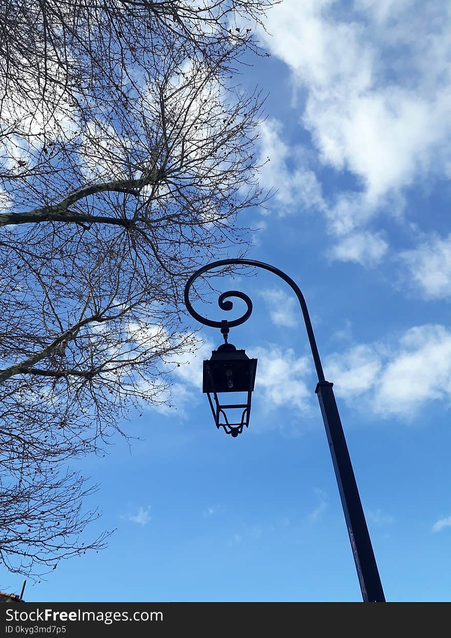 Sky, Blue, Street Light, Cloud