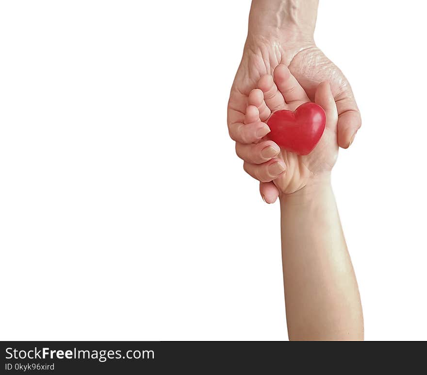 Hand mom and baby heart red isolated protection symbol concept touch. Hand mom and baby heart red isolated protection symbol concept touch