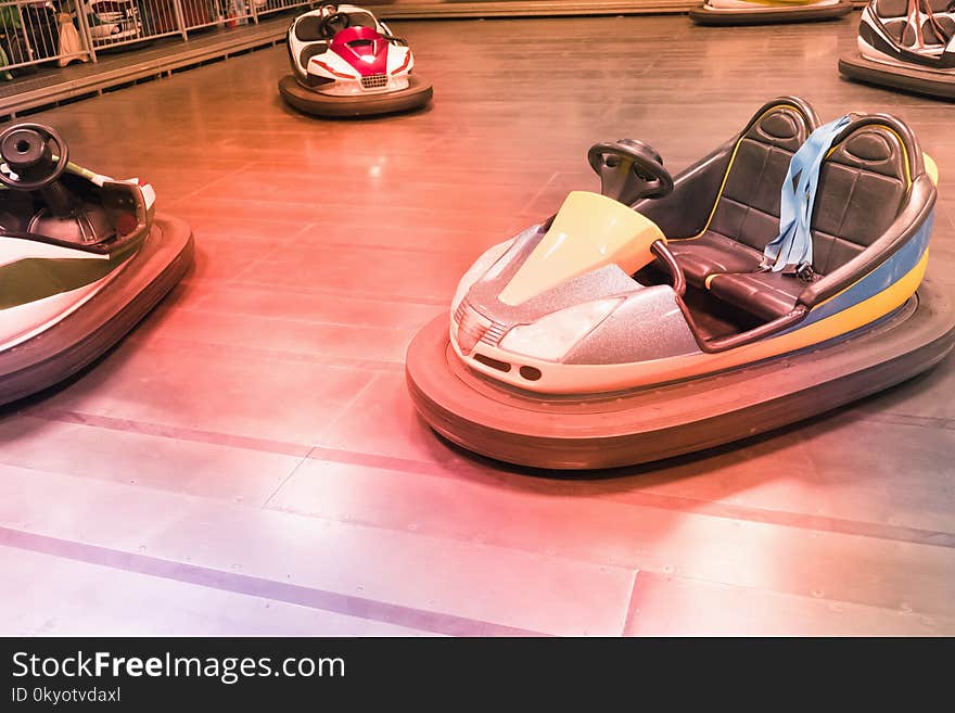 Dodgem Cars on a Fun Fair Amusement Ride