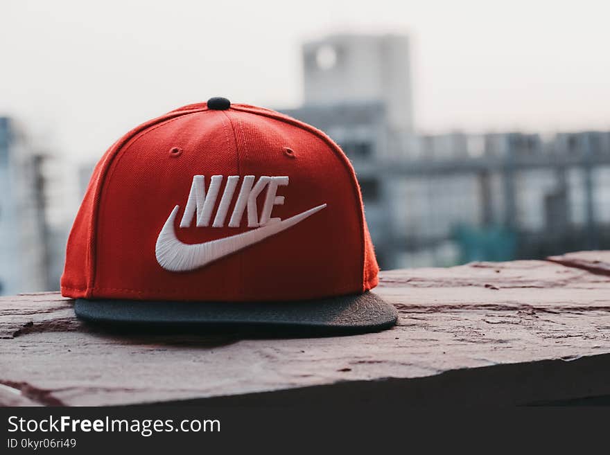 Red and Black Nike Fitted Cap