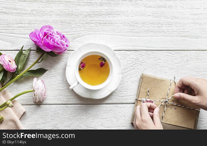 White Ceramic Teacup