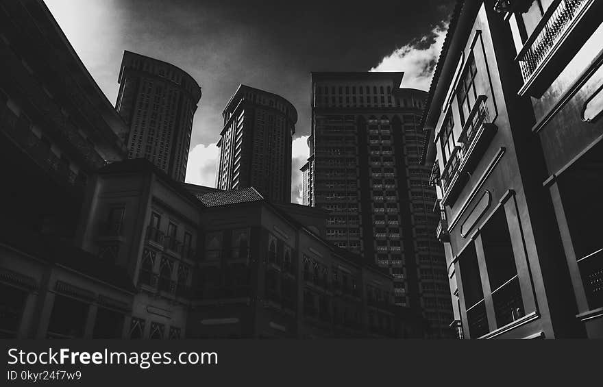 Grayscale Photo Of Concrete Building