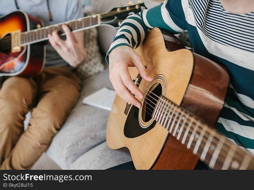 Learning to play the guitar. Music education and extracurricular lessons. Learning to play the guitar. Music education and extracurricular lessons.