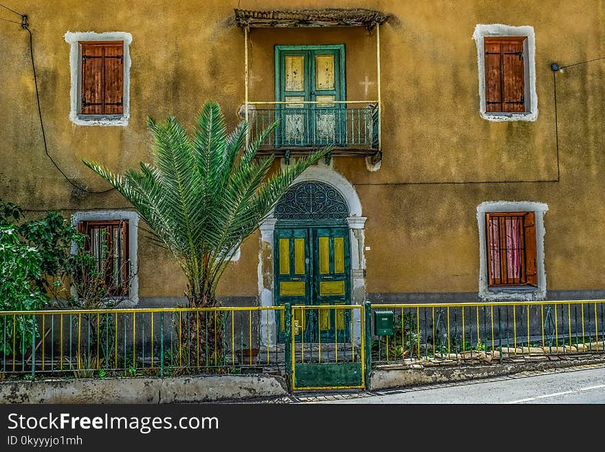 Yellow, Wall, House, Neighbourhood