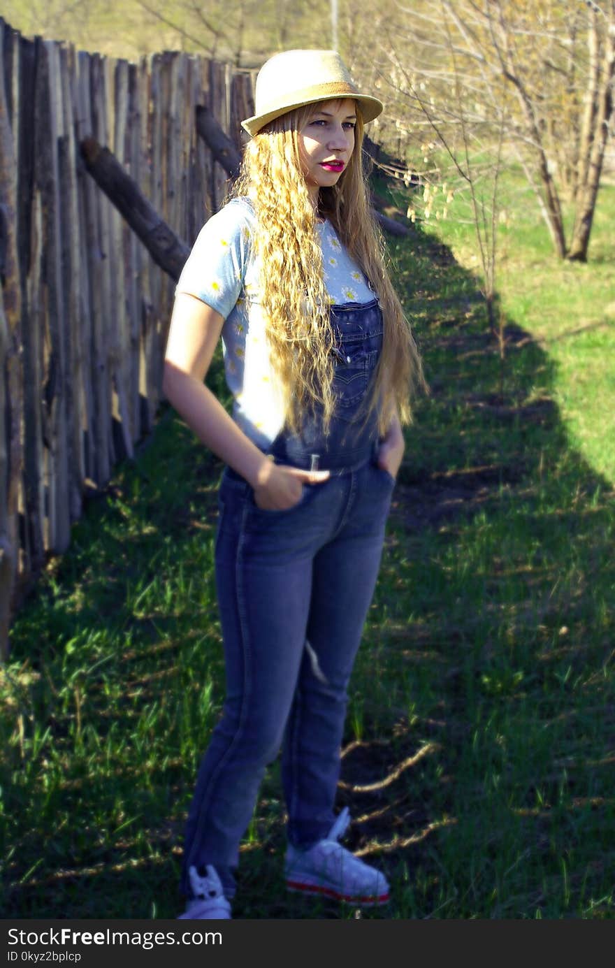 Hair, Jeans, Denim, Headgear