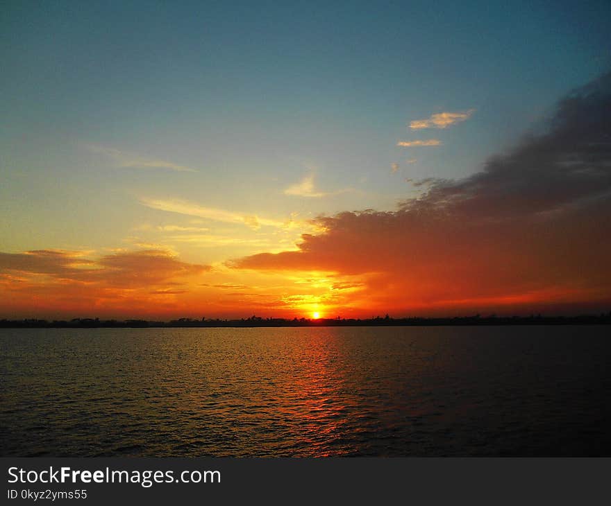 Sky, Horizon, Afterglow, Sunset