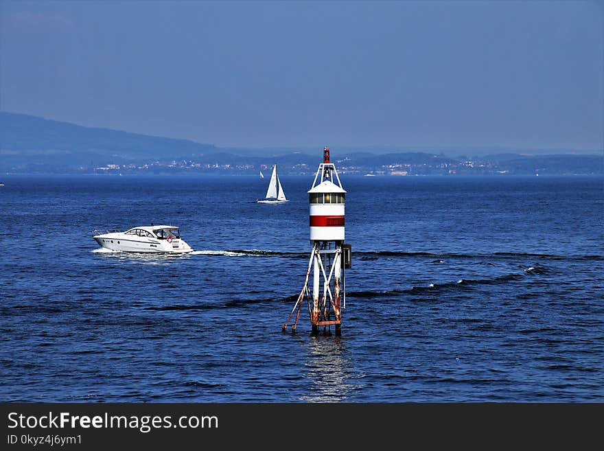 Sea, Waterway, Lighthouse, Ocean