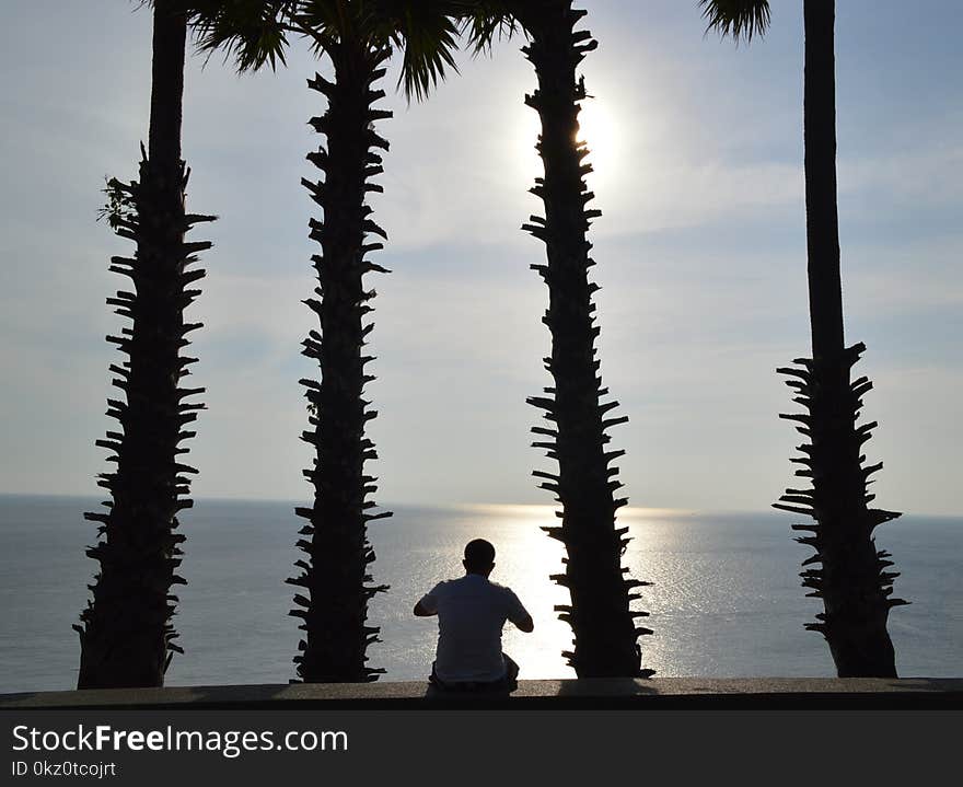 Sunset with a man, Phuket, The south of Thailand