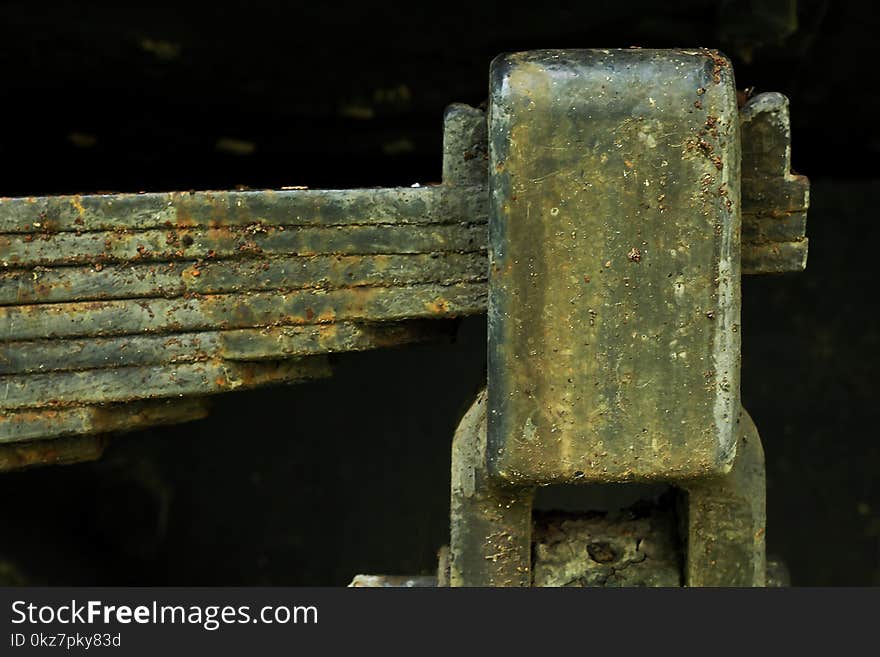 Rusted and rusted steel parts that go through a long time. Rusted and rusted steel parts that go through a long time.